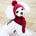 Wholesale Warm Knitting Cute Dog Hat Bib and Scarf Set