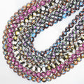 NEW Style Colorful Mixed Rainbow Cloisonne Plated Hematite Stone Non-Magnetic Hematite Beads 8mm