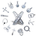 Xingyue Factory Price Custom 925 Silver Flower Cross Necklace VVS Moissanite Diamond Pendants & Charms for Jewelry Making