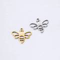 18K Gold Plated Cute Insect Bee Pendant Stainless Steel Small Honeybee Charm Pendant for Jewellery Making DIY Crafts (SZ107)