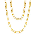 DUYIZHAO Wholesale Price Fine Jewelry Luxury S925 Sterling Silver 14K Gold Filled Paper Clip Chain Oval Link Chain for Women