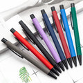 Custom Logo Simple Style Aluminum Ballpoint Pen Retractable Soft Finish Hotel Promotional Gift