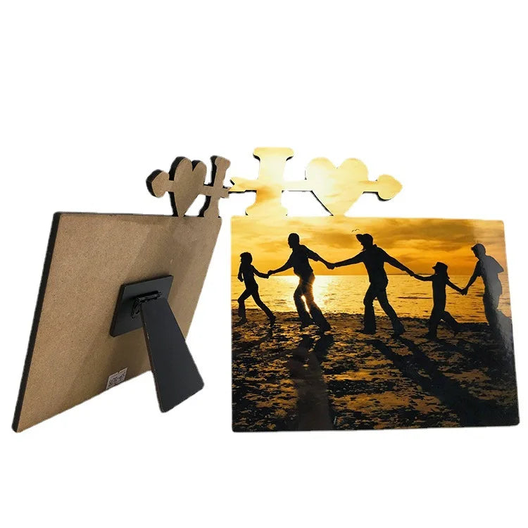 Custom Design DIY Photo Print Plaques Wooden Picture Frame with UV Printing DAD Family Gift for Love Photo MDF Blank Sublimation