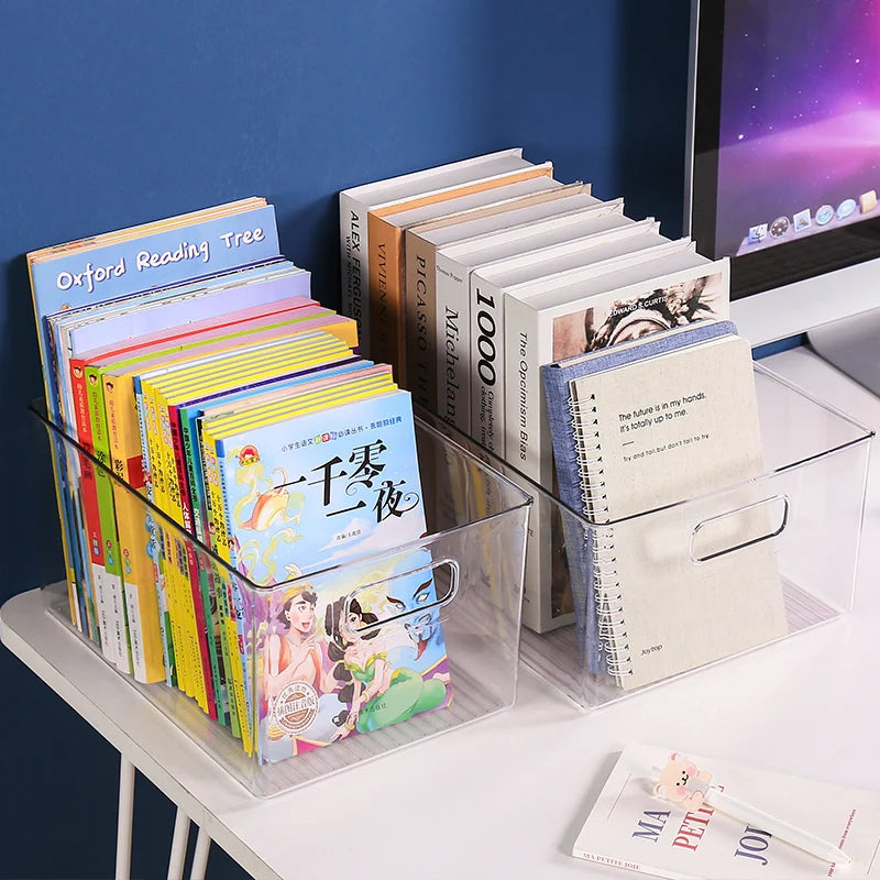 Haogle Hot Selling New Arrivals Plastic Storage Box PET Transparent Organizer Storage Container for Book Bathroom Fridge