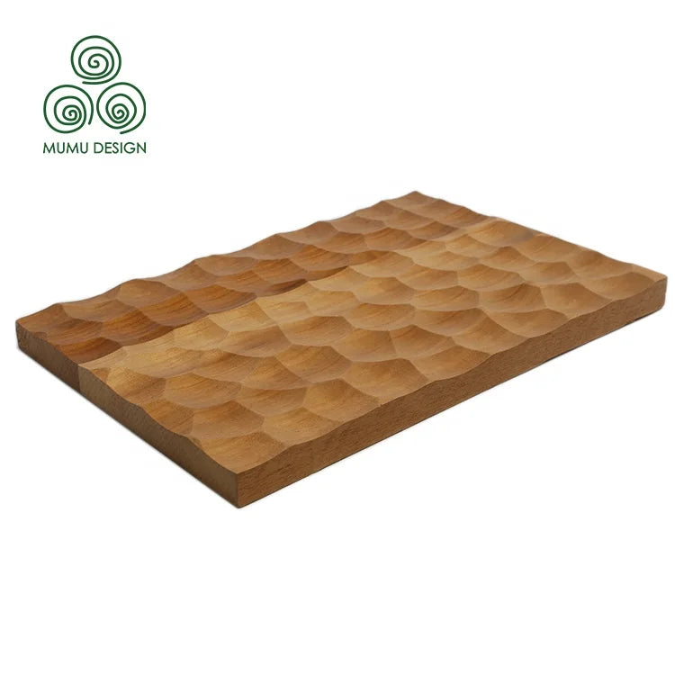 MUMU Design Texture Decor Sheets Exterior Slat Panel Decorative Wood Wall Board Wallboard
