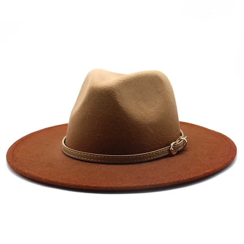 Hot Sale Ombre Fedora Hats for Women Spring Autumn Winter Fashion Wide Brim Print Dying for Party Business Casual Outdoor