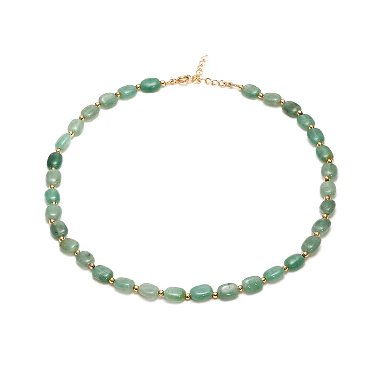 Popular Copper Chain Beaded Natural Stone Jewelry Necklace With Good Craftsmanship