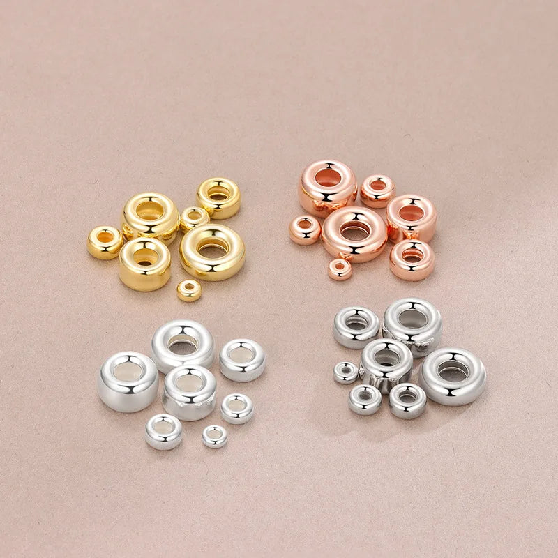3mm-9mm 925 Solid Sterling Silver Wheel Beads Flat Round Spacer Bead for Jewelry Making Finding