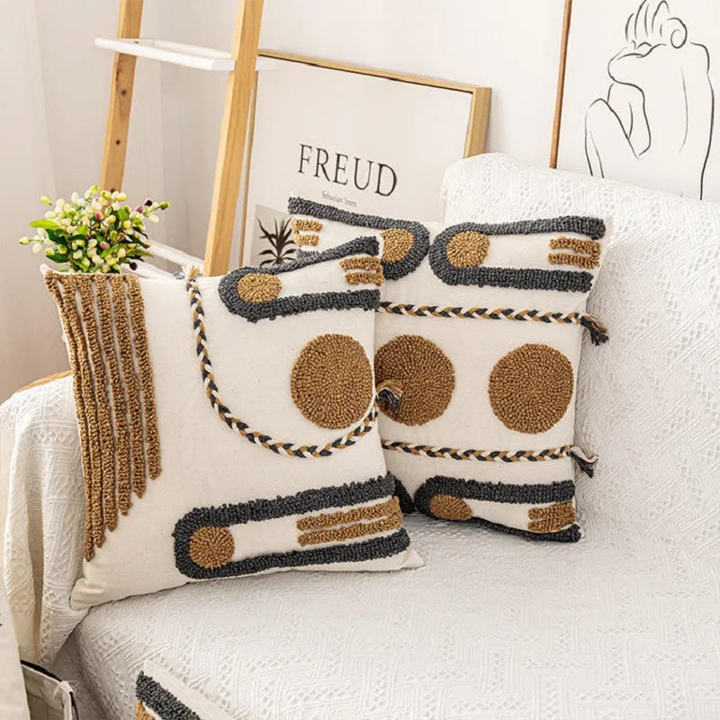 Wholesale Tufted Macrame Cushion Cover Customization Hot Selling Pillow Covers Boho Home Decor Farmhouse Turkish Pillow Cases
