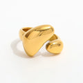 Joolim High End 18K PVD Gold Plated Stainless Steel Chunky Abstract Irregular Statement Ring for Women  Fashion Jewelry