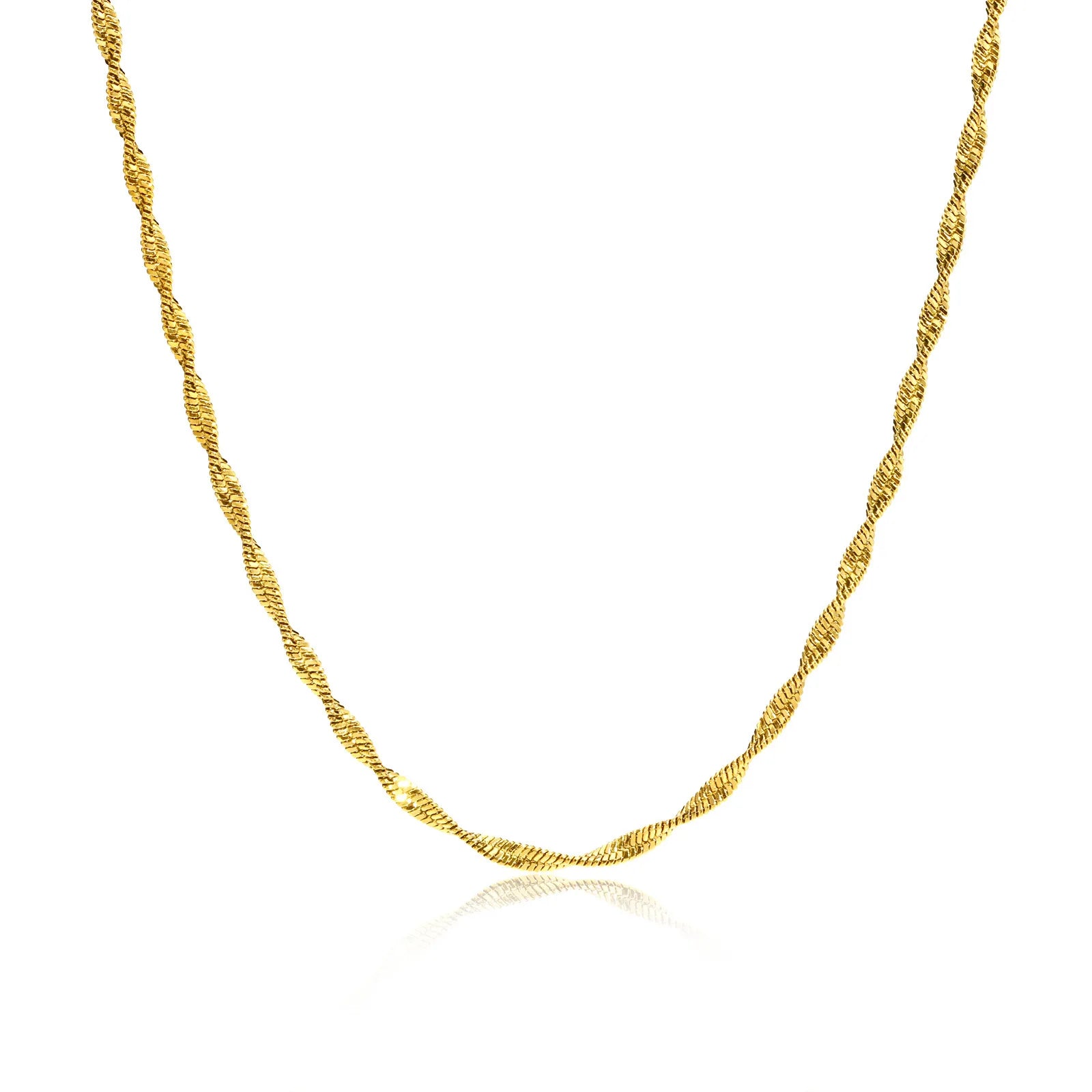Custom Smooth Couple Titanium Flat Link Round 18k Gold Plated Lobster Claw Clasp Snake Bone Link Chain Necklace Jewelry Making