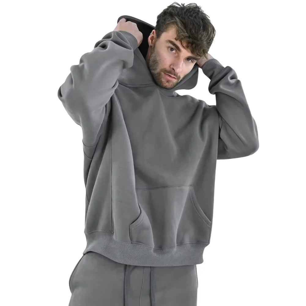 Unisex Heavyweight Pullover Hoodie Sweatshirts Custom Wholesale Oversized Men's with Foam Printing Logo Autumn Season Essential