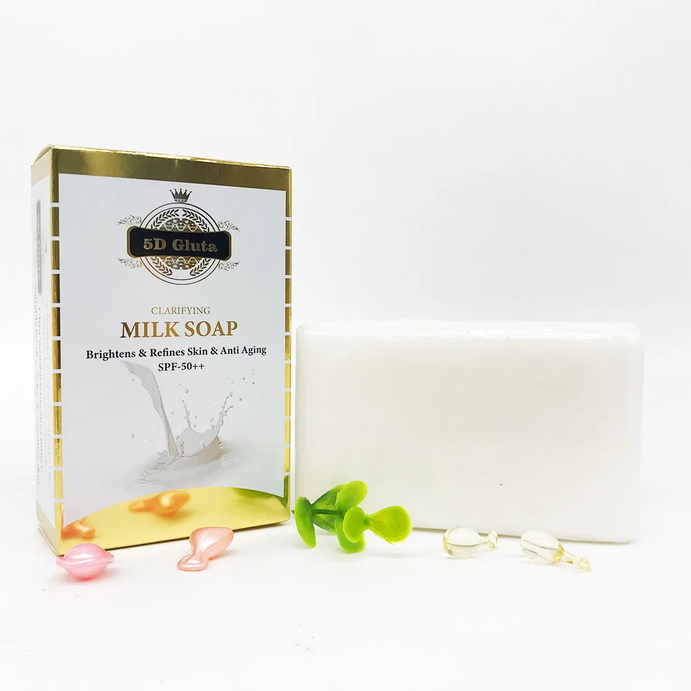 5D.Gluta.Clarifying Milk Soap Brightens Refines Skin Anti Aging SPF50+ Vitamin E Strengthens the Skin Immune System
