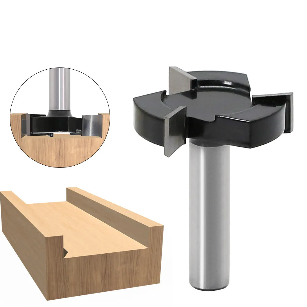 3-blade T-type Milling Cutter 12mm 1/2 Shank Hard Alloy CNC Milling Woodworking Router Tool OEM