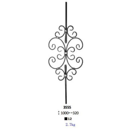 Ornamental Components Elements Iron Balcony Balusters for Staircase Railing Handrail Balustrade Balcony Gate Fence Parts