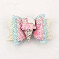 CN 3.5Inch Bling Glitter Hair Bow Clip Sweet Ice Cream Hair Clip for Kids