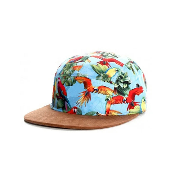 Hot Selling Top Grade 5 Panel 3D Embroidery Flat Brim Two-Tone Custom Logo Performance Beach Sports Outdoor Camp Basketball