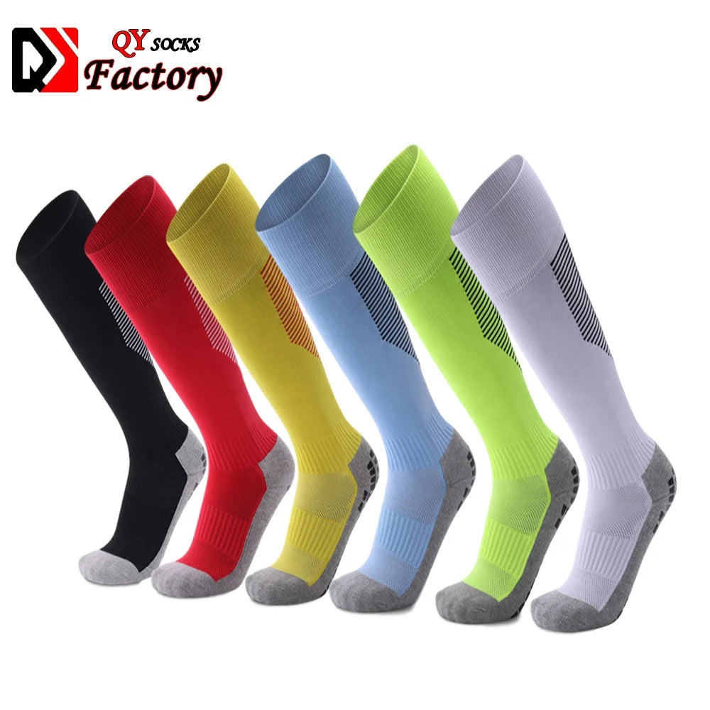 Custom Anti Slip OEM Men Adult Compression Sport Socks Football Anti Slip  Grip Socks Soccer