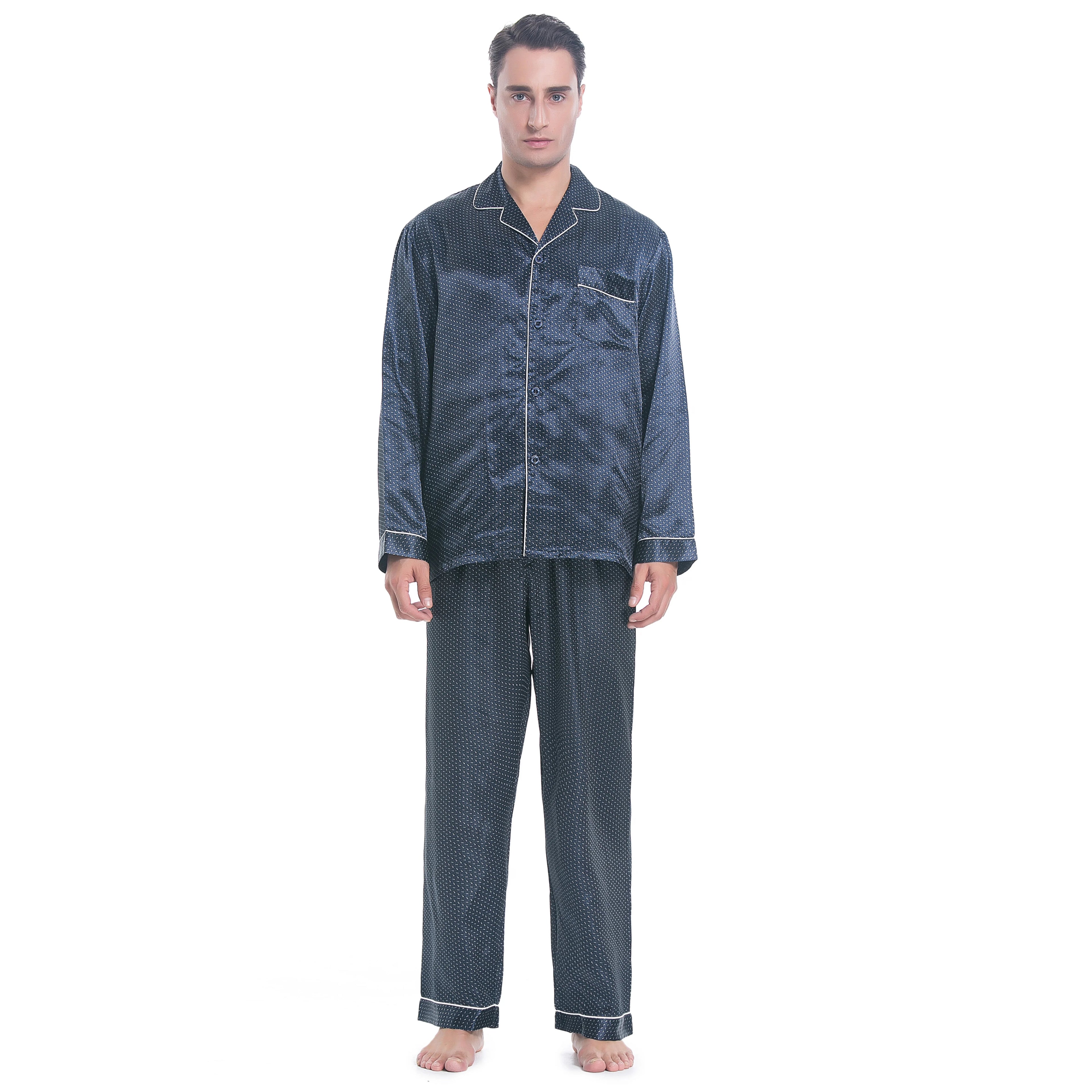 Wholesale Two Piece Nightwear Men's Ice Silk Pajamas Set Men Pajamas Pajamas Men
