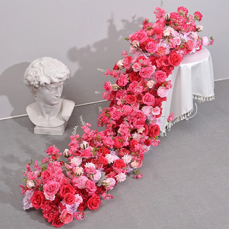 L-FR006 Wholesale Artificial Flower Runner Flower Table Runner Wedding Aisle Runner Flower for Wedding Event Decoration