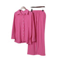 Women 2 Piece Outfits 2023 Long Sleeve Wide Leg Matching Lounge Sets Fashion Travel Vacation Clothing