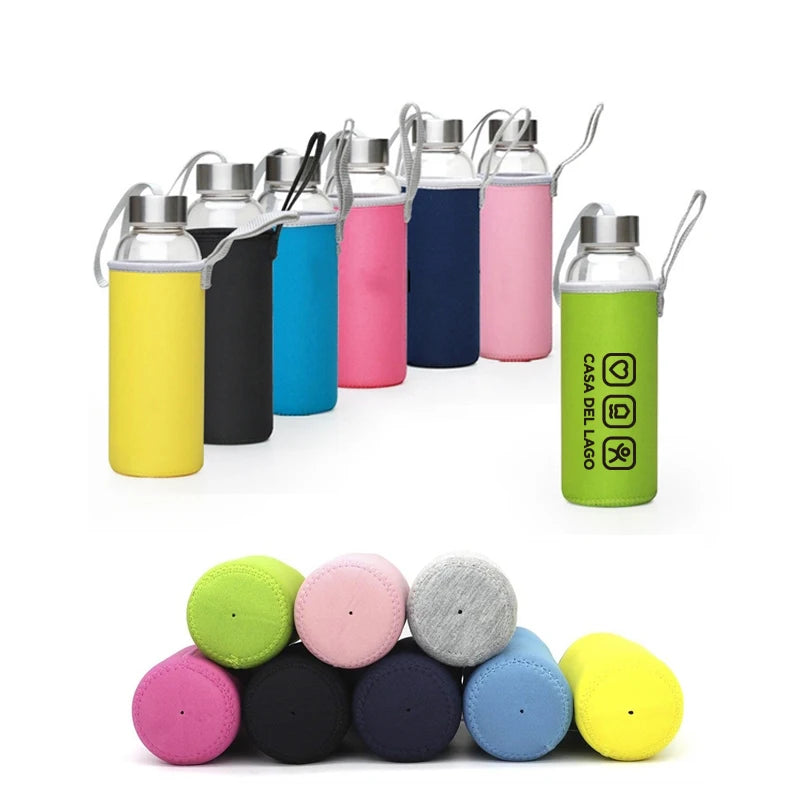 Customized Neoprene Insulated Cooler Holder Sports Water Bottle Sleeve Bag Glass Drink Bottle Carrier