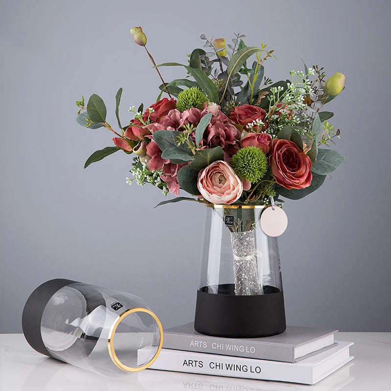 Custom Modern Nordic Hydroponics Flower Glass Vase Concise Clear Tabletop Home Decoration