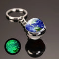 Solar System Planet Keyring Galaxy Nebula Luminous Keychain Moon Earth Sun Double Side Glass Ball Key Chain