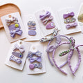 Wholesale 3Pcs/Set Purple Floral Cute Hairgrips Hairpins Bow Clips Hair Accessories for Girls Kids Baby Hair Clips Set