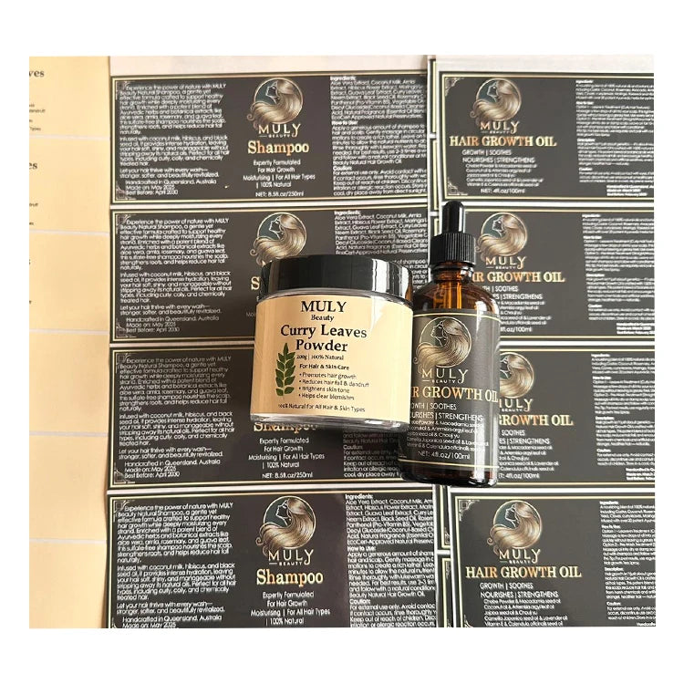 Waterproof Adhesive Cosmetic Product Sticker Essential Oil Bottle Label Vinyl Material for Skin Care Perfume Lipstick Printing