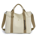 YIMYIK Fashion Blank Canvas Tote Bag With Pocket and Zipper Women Canvas Shoulder Bag Large Capacity Handbag MegaBDM