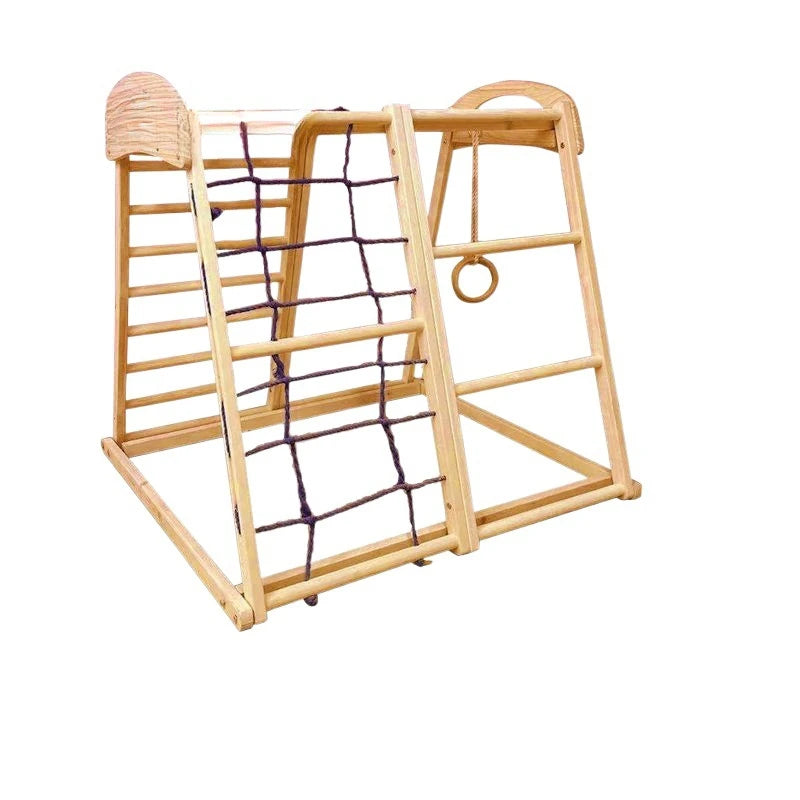 Wooden Ladder Set Slide Indoor Playground for Yoga Wall Gym Kids Shopping Mall Use Handcrafted Wooden Gymnastics Equipment