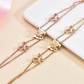 2025 Ouj Popular High End Design butterfly Stainless Steel Rose Gold Plated Adjustable Charm Bracelet for Girls Gift