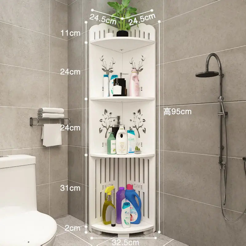 High Quantity Space Saving Bathroom Shelf Corner Rack  PVC Corner Shelves Are Used  Bathrooms Living Rooms and Kitchens