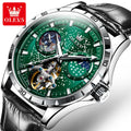 OLEVS 6689 Luxury Wrist Reloj Wrist Men Watch Waterproof Sport Leather Automatic Mens Mechanical Watches for Men