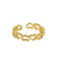 New Arrival Heart Ring Gold Plated 925 Sterling Silver Ring Adjustable 18K Gold Heart Rings