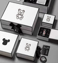 Luxury 8x8x2.5 Inch Art Paper Gift Box Magnetic Lid for Cosmetics Perfume Bottles Features Embossed Sponge for Face Eye Cream