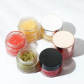 Glass Lightening Gentle Pink Lip Brightening Scrub Jar Set Care Exfoliator for Dark Lips Lighten Private Label Vegan Lip Scrub