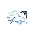 Wholesale Custom Temporary Waterproof Body Tattoo Stickers for Kids Realistic Korea Whale Design Non-Toxic Eco-Friendly 16x6cm