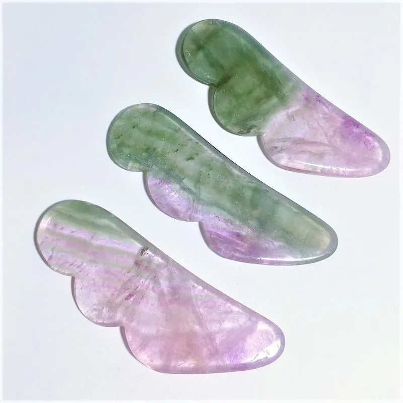 Diy Bulk Fluorite Guasha Tool Good for Health Wing Shape Guastone Jade