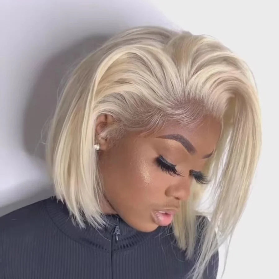 Wholesale 613 Blonde Bob Human Hair WigsWholesale Price Peruvian Short 613 Human Hair Lace Front Wigs for Black Women