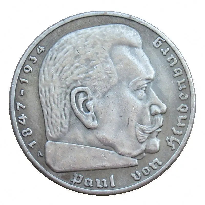 Custom Replica Germany 5 Reichsmark 1935-1936 Silver Plated Coins Non Magnetic