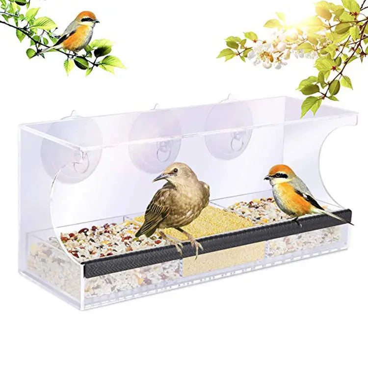 Customized Rectangle Bird Feeder Window Bird Feeder Pet Bowls & Feeders for Birds Sustainable Accepted