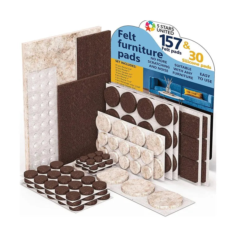 Home Decor Adhesive Anti Scratch Floor Protectors Felt Furniture Pads for Chair Leg Hardwood Floors