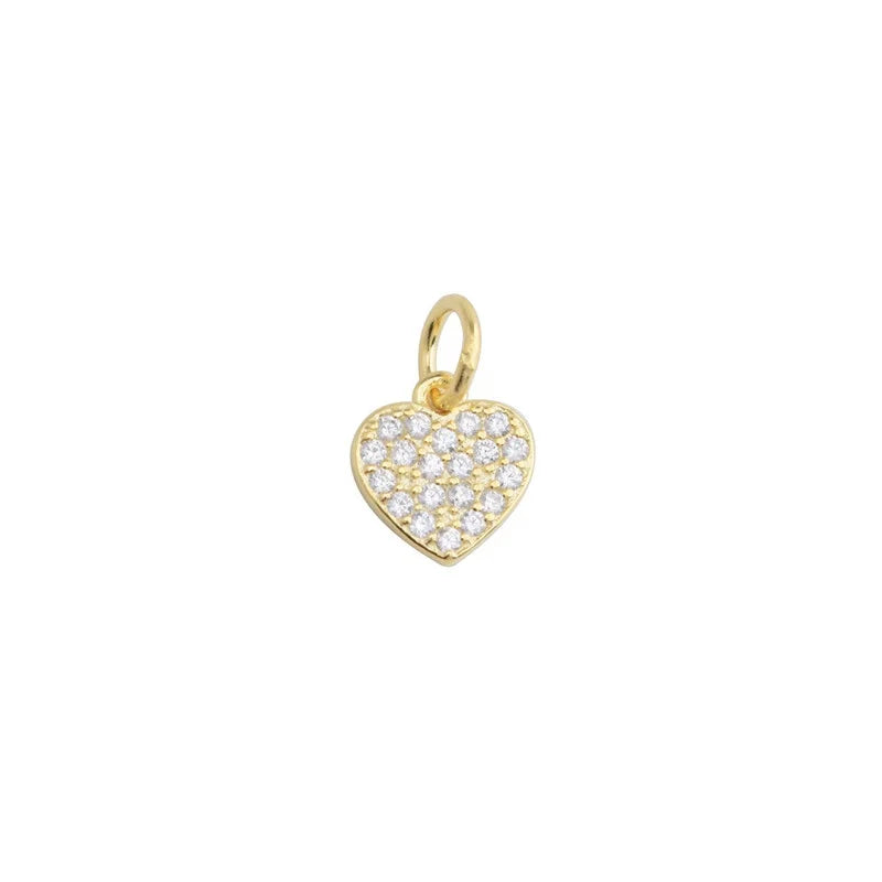Vintage Sterling Silver 925 Fashion Jewelry Heart Zircon Pendants Charm for Necklace Making