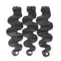 Super Double Drawn 12A Human Hair Extensions Natural Black Color Double Weft Body Wave 24 Inch Hair Bundles with Closure