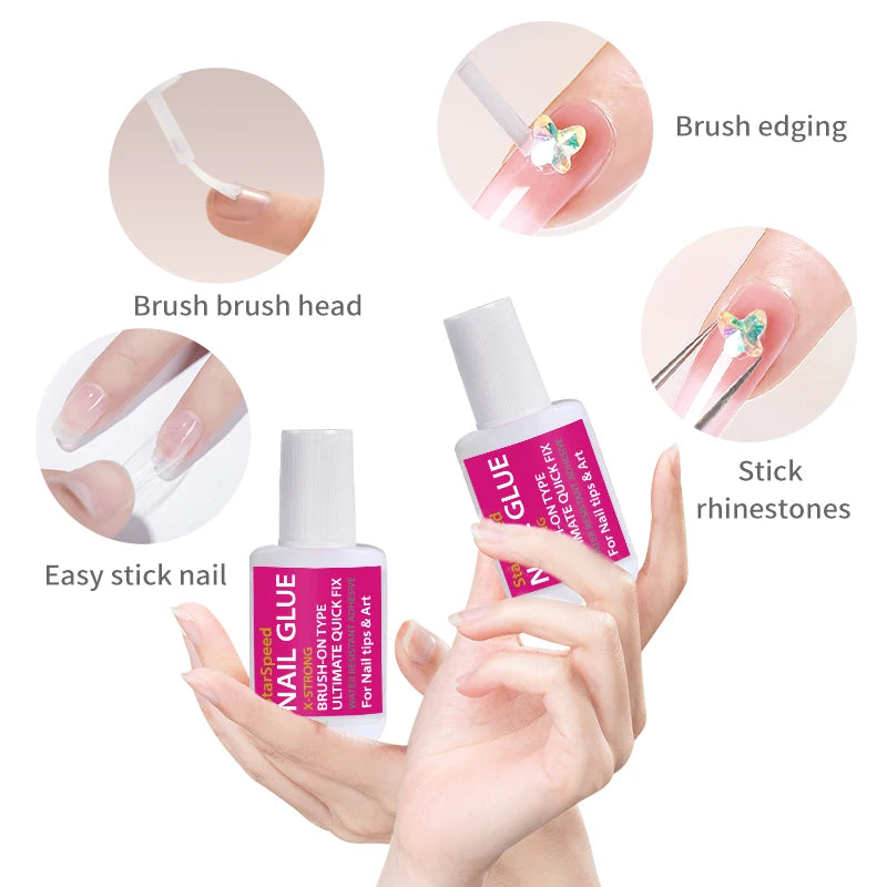 Super Strong Nail Glue for Nail Tips 15ml Nail Bond Brush on