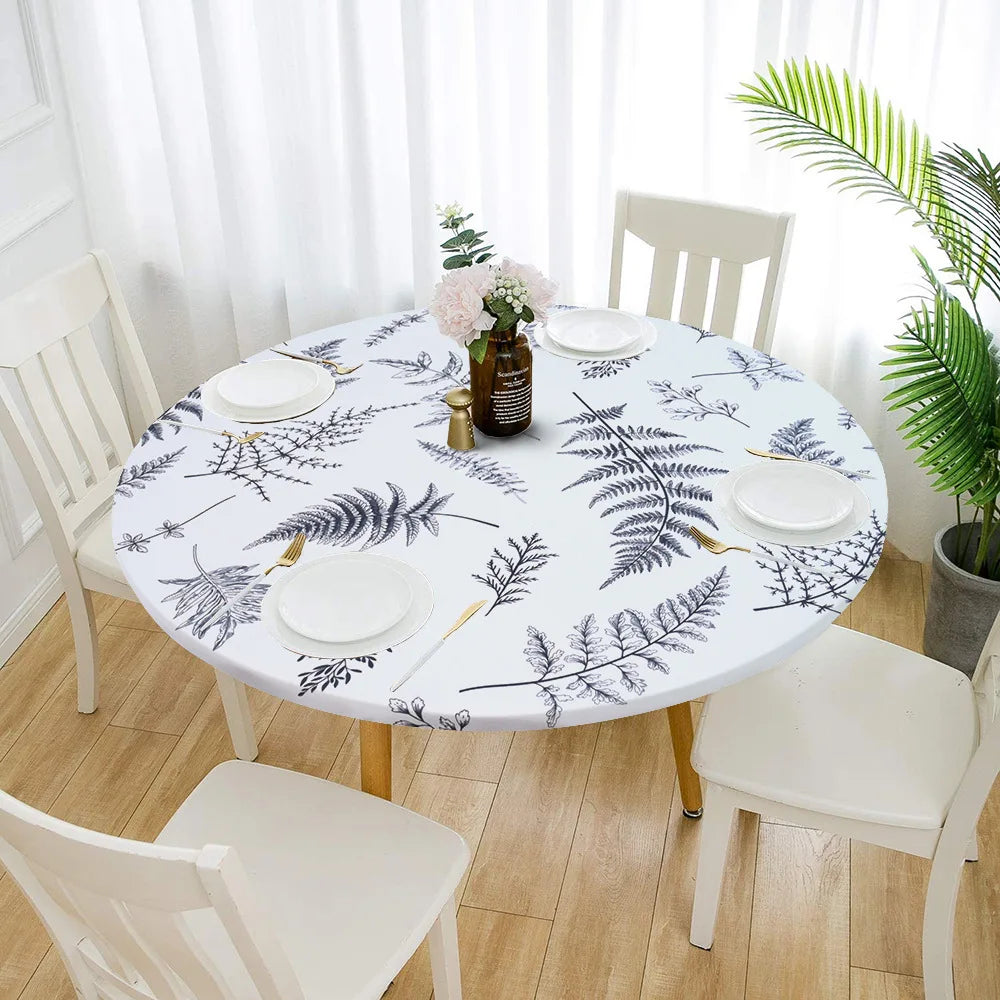 Billiard Pool Waterproof Oil Proof Elastic Cord Edge Made Suitable Party Picnic Round Table Cloth
