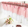 XinLan Striped Lace Short Curtain Nordic Minimalist Kitchen Rod Pocket Soft Durable Lattice Buffalo Check Window Curtains