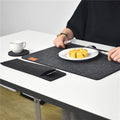 Felt Placemats - Stain Heat Resistant Washable Felt Table Mat Dark Grey Place Mats Set of 6 for Dinner
